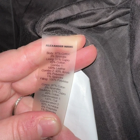 Alexander Wang Bomber Leather Sleeve Jacket - Picture 5 of 5